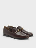 Metallic Knot-Bar Loafers_Dark Brown