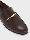 Metallic Knot-Bar Loafers_Dark Brown