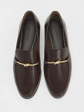 Metallic Knot-Bar Loafers_Dark Brown