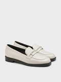 Braided-Chain Metallic-Accent Loafers_Chalk