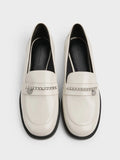 Braided-Chain Metallic-Accent Loafers_Chalk