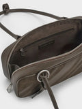 Zeya Recycled Suede Striped Shoulder Bag_Dark Moss