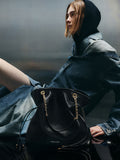 CHARLES & KEITH Women Arya Braided-Chain Tote Bag -Black