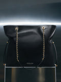 CHARLES & KEITH Women Arya Braided-Chain Tote Bag -Black