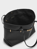 Arlet Double-Handle Belted Tote Bag_Black