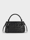 Ivette Woven Top Handle Bag_Noir