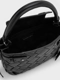Ivette Woven Top Handle Bag_Noir