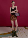 Ivette Woven Top Handle Bag_Wineberry Red