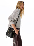 CHARLES & KEITH Women Arya Braided-Chain Crossbody Bag -Black