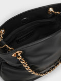 CHARLES & KEITH Women Arya Braided-Chain Crossbody Bag -Black