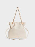 CHARLES & KEITH Women Arya Braided-Chain Crossbody Bag -Cream
