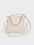 CHARLES & KEITH Women Arya Braided-Chain Crossbody Bag -Cream