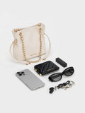 CHARLES & KEITH Women Arya Braided-Chain Crossbody Bag -Cream