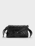 Ivette Woven Shoulder Bag_Noir