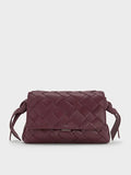 Ivette Woven Shoulder Bag_Wineberry Red