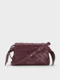 Ivette Woven Shoulder Bag_Wineberry Red