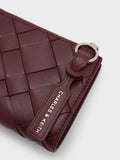 Ivette Woven Top-Zip Small Wallet_Wineberry Red