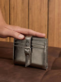 Blaise Grommet Belt Top Zip Small Wallet_Pewter