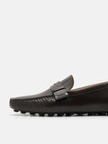 PEDRO Leather Penny Driving Shoes- Brown
