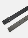 PEDRO Icon Leather Reversible Tang Belt- Dark Grey