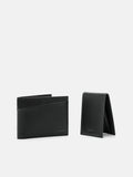 PEDRO Nubuck Leather Bi-Fold Wallet with Insert- Black