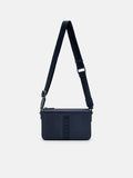 PEDRO Embossed Leather Pouch- Navy