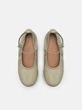 PEDRO Eclipse Leather Ballerina Flats- Olive