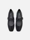 PEDRO Lottie Leather Ballerina Flats- Black