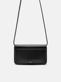 PEDRO PEDRO Studio Leather Shoulder Bag- Black