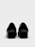 CHARLES & KEITH Women Barbara Patent Pearl-Bow Ballet Pumps -Black Patent