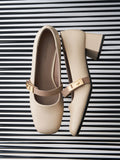 CHARLES & KEITH Women Lando Two-Tone Mary Jane Pumps_Chalk
