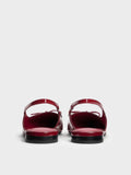 CHARLES & KEITH Women Barbara Patent Pearl-Bow Slingback Flats_Red
