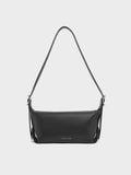 CHARLES & KEITH Women Larsen Buckle-Strap Slouchy Shoulder Bag_Noir