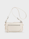 CHARLES & KEITH Women Antonella Chain-Strap Side-Buckle Crossbody Bag_Cream