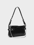 CHARLES & KEITH Women Antonella Chain-Strap Side-Buckle Crossbody Bag_Noir