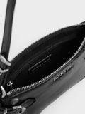 CHARLES & KEITH Women Antonella Chain-Strap Side-Buckle Crossbody Bag_Noir