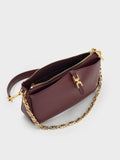 CHARLES & KEITH Women Adalyn Chain Shoulder Bag_Wineberry Red