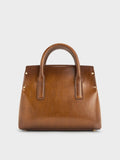 CHARLES & KEITH Women Rene Structured Top Handle Bag_Tan