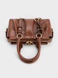 CHARLES & KEITH Women Britton Top Handle Tote Bag_Chocolate