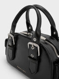 CHARLES & KEITH Women Blaise Buckle-Strap Side-Pocket Bowling Bag_Noir