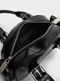 CHARLES & KEITH Women Blaise Buckle-Strap Side-Pocket Bowling Bag_Noir