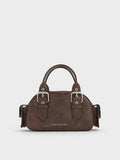 CHARLES & KEITH Women Blaise Buckle-Strap Side-Pocket Bowling Bag_Noir