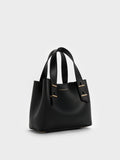 CHARLES & KEITH Women Mini Shania Double-Handle Tote Bag_Black