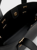 CHARLES & KEITH Women Mini Shania Double-Handle Tote Bag_Black