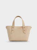 CHARLES & KEITH Women Mini Shania Double-Handle Tote Bag_Dusted Oat