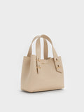 CHARLES & KEITH Women Mini Shania Double-Handle Tote Bag_Dusted Oat