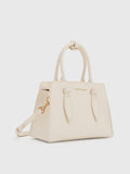 CHARLES & KEITH Women Allyn Structured Trapeze Tote Bag_Cream