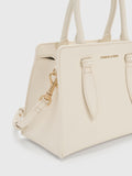 CHARLES & KEITH Women Allyn Structured Trapeze Tote Bag_Cream