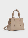 CHARLES & KEITH Women Allyn Structured Trapeze Tote Bag_Taupe