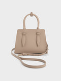 CHARLES & KEITH Women Allyn Structured Trapeze Tote Bag_Taupe